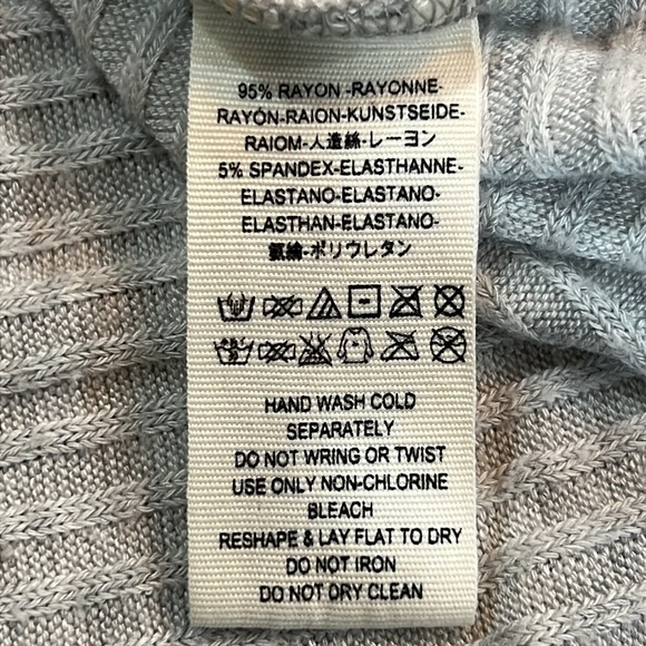 Free People We The Free Lover Top S Grey Ribbed Split Back Oversized Boho Slouch - Picture 10 of 11